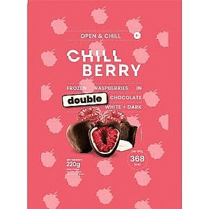 Chill Berry Frozen Raspberries in Double Chocolate White + Dark (220g)