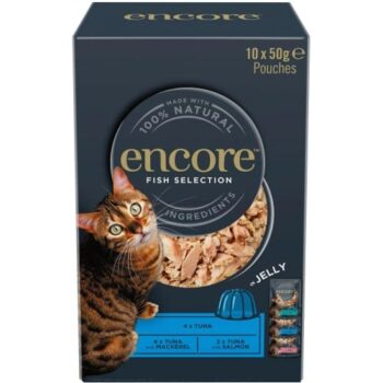 Encore Natural Wet Cat Food Fish Selection in Jelly Pouch Multipack (10 x 50g)
