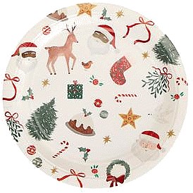 Sainsbury's Home Santa Icons Paper Plates (10 x 23cm)