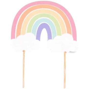 Anniversary House Pastel Rainbow Cake Topper