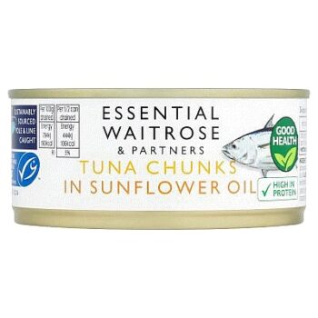 Essential MSC Tuna Chunks in Sunflower Oil drained (112g)