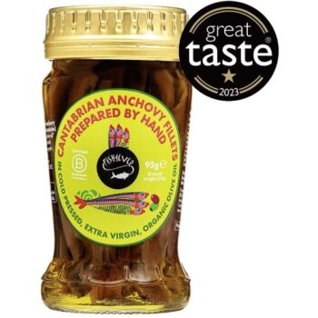Fish 4 Organic Anchovy Fillets in Extra Virgin Olive Oil Jar (95g)