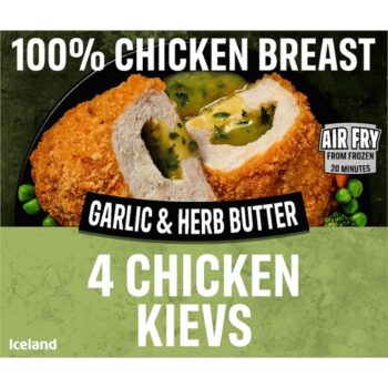 Iceland 4 Garlic & Herb Butter Chicken Breast Kievs (500g)