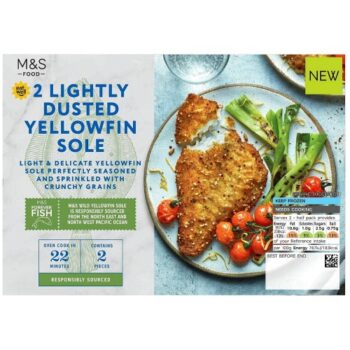 M&S 2 Lightly Dusted Yellowfin Sole Frozen (260g)