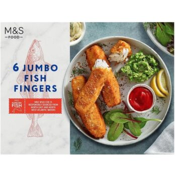 M&S 6 Breaded Jumbo Cod Fish Fingers Frozen (440g)
