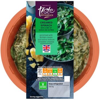 Sainsbury's Creamed Spinach Taste the Difference (250g)