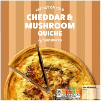 Sainsbury's Mushroom & Farmhouse Cheddar Quiche (400g)