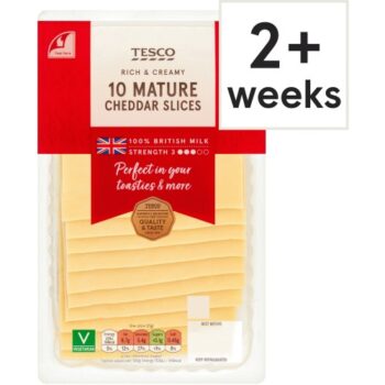 Tesco British Mature Cheddar Cheese 10 Slices (250g)