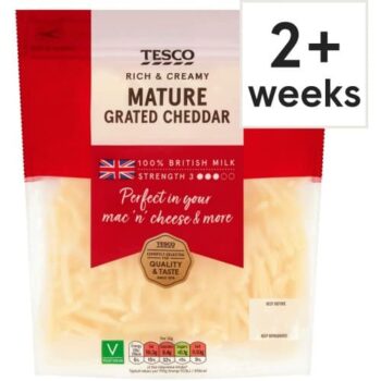 Tesco British Mature Grated Cheddar Cheese (250g)