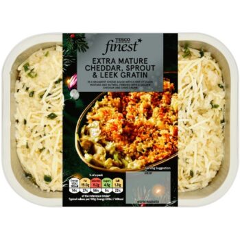 Tesco Finest Extra Mature Cheddar Sprout & Leek Gratin