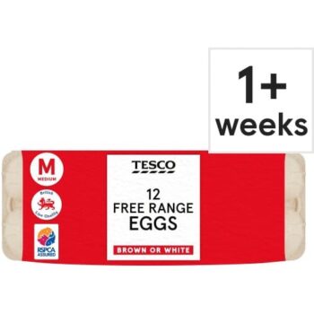 Tesco Medium Free Range Eggs (12)