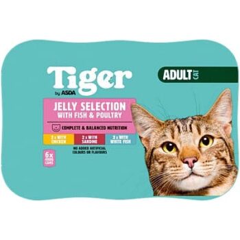 Tiger by ASDA Tiger Jelly Selection with Fish & Poultry Adult Cat (2.4kg)