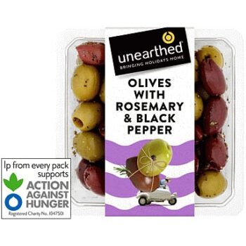 Unearthed Olives with Rosemary & Black Pepper (150g)