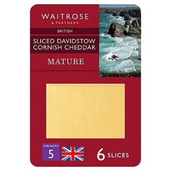 Waitrose Davidstow Cornish Mature Sliced Cheddar Cheese Strength 5 (160g)