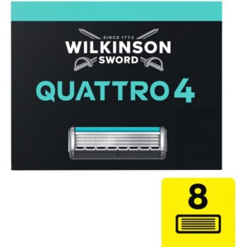 Wilkinson Sword Quattro 4 Men's Razor Blades Refills (8)