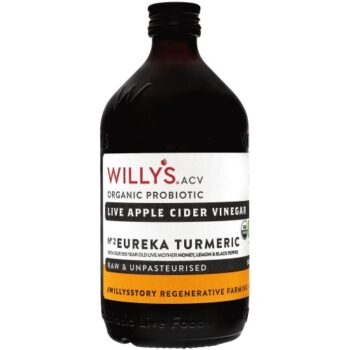 Willy's Organic Live ACV Honey Turmeric & Black Pepper Vinegar (500ml)