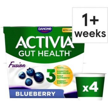 Activia Blueberry Acai Fusions Yogurt (4 x 120g)