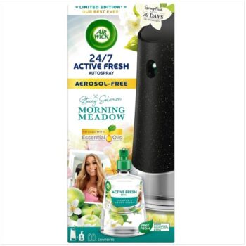 Air Wick X Stacey Solomon Active Fresh Aerosol-Free Automatic Spray Kit Morning Meadow (228ml)