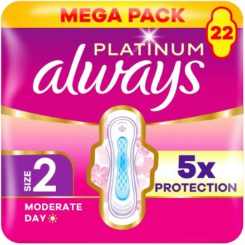 Always Platinum Long (Size 2) Sanitary Towels 22 Pads