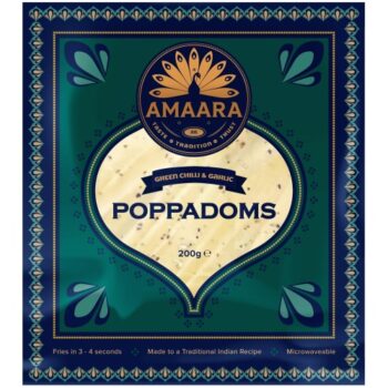 Amaara Green Chilli & Garlic Poppadom (200g)