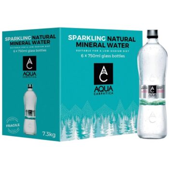 AQUA Carpatica Glass Naturally Sparkling Mineral Water Nitrates Free (6 x 750ml)
