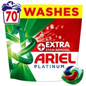 Ariel Platinum +Extra Stain Removal Laundry Detergent Liquid Pods 70 Washes