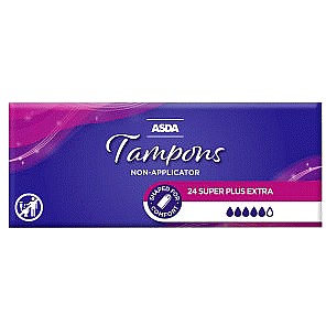ASDA 24 Super Plus Extra Tampons Non-Applicator