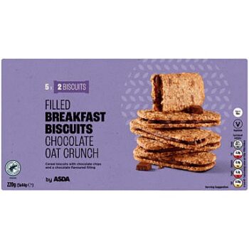 ASDA Filled Breakfast Biscuits Chocolate Oat Crunch (5 x 44g, 220g)