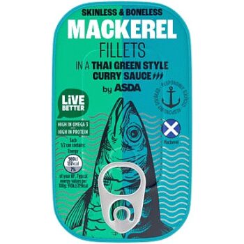 ASDA Mackerel Fillets in a Thai Green Style Curry Sauce (125g)