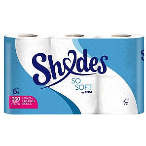 ASDA Shades Shades by So Soft 6 Long-Lasting Rolls