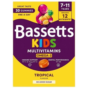 Bassetts Kids Multivitamins 7-11 Omega-3 Tropical (30)