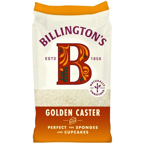 Billington's Natural Golden Caster Unrefined Cane Sugar (1kg)