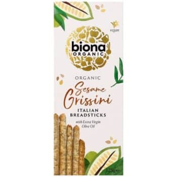 Biona Organic Sesame Grissini Breadsticks with Extra Virgin Olive Oil (125g)