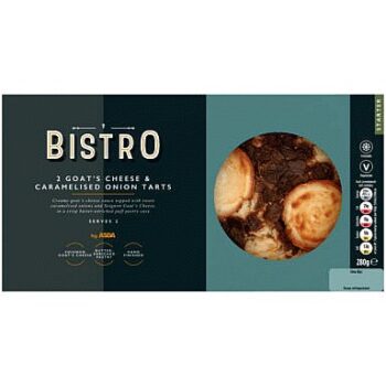 Bistro by ASDA Bistro 2 Goat's Cheese & Caramelised Onion Tarts (280g)