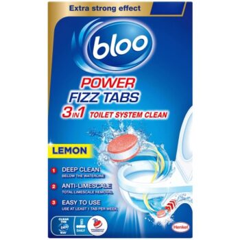 Bloo Power Fizz Tabs 3 In 1 Toilet System Clean Lemon (8 x 22.5g)