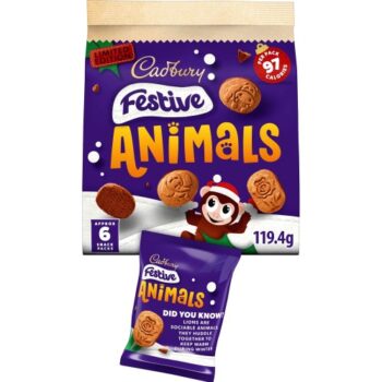Cadbury Animals Festive Chocolate Covered Mini Biscuits