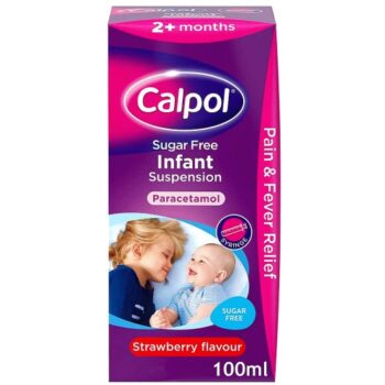 Calpol Infant Sugar Free Oral Suspension Strawberry Flavour 2+ Months (100ml)