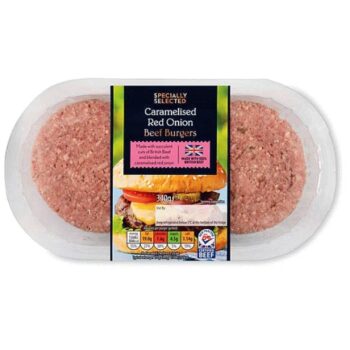 Caramelised Red Onion & Red Leicester Beef Burgers