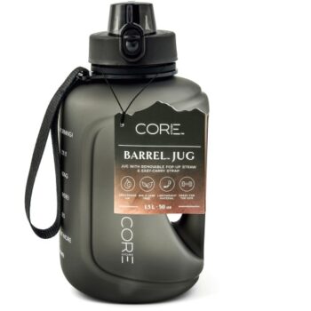 Core Kitchen Black Plastic Barrel Water Bottle (1.5 Litre)