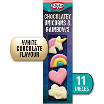 Dr. Oetker 11 Chocolatey Unicorns & Rainbows White Chocolate Flavour Cake Decoration