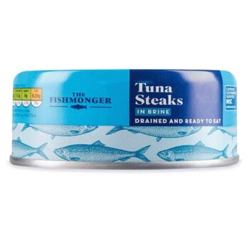 Drained & Ready to Eat Tuna Steaks in Brine