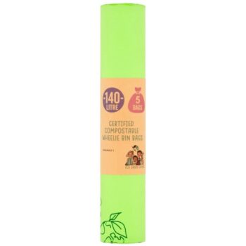 Eco Green Living Certified Compostable Wheelie Bin Bags (140 Litre)