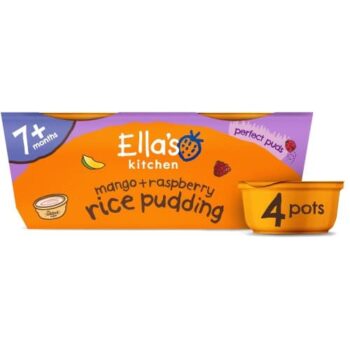 Ella's Kitchen Organic Mango Rice Pudding 7+ Months (4 x 80g)