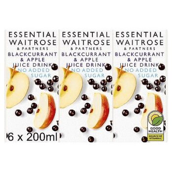 Essential Apple & Blackcurrant No Added Sugar Juice Drink (6 x 200ml)