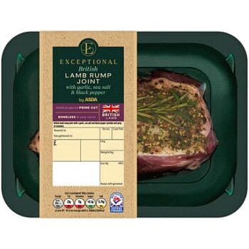 Exceptional by ASDA British Lamb Rump Joint with Garlic Sea Salt & Black Pepper (Typically 0.375KG)