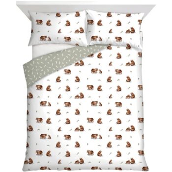 F&F Home Bear Brushed Duvet Set Double