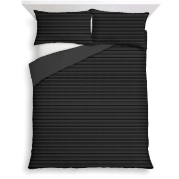 F&F Home Grey Stripe Jersey Duvet Set Double