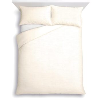F&F Home Natural Crinkle Duvet Set Double