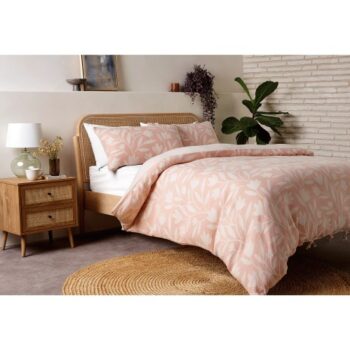 F&F Home Pink Tulip Muslin Duvet Set Double