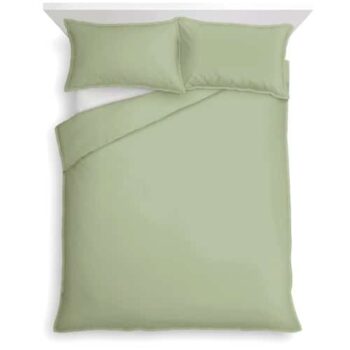 F&F Home Pure Cotton Green Double Stitch Duvet Set Double